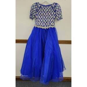 NEW LITTLE ROSIE girl's long pageant dress in royal